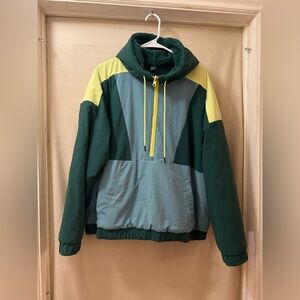 Alpine Design Forest Green and Yellow Outerwear Winter Jacket Fuzzy Warm